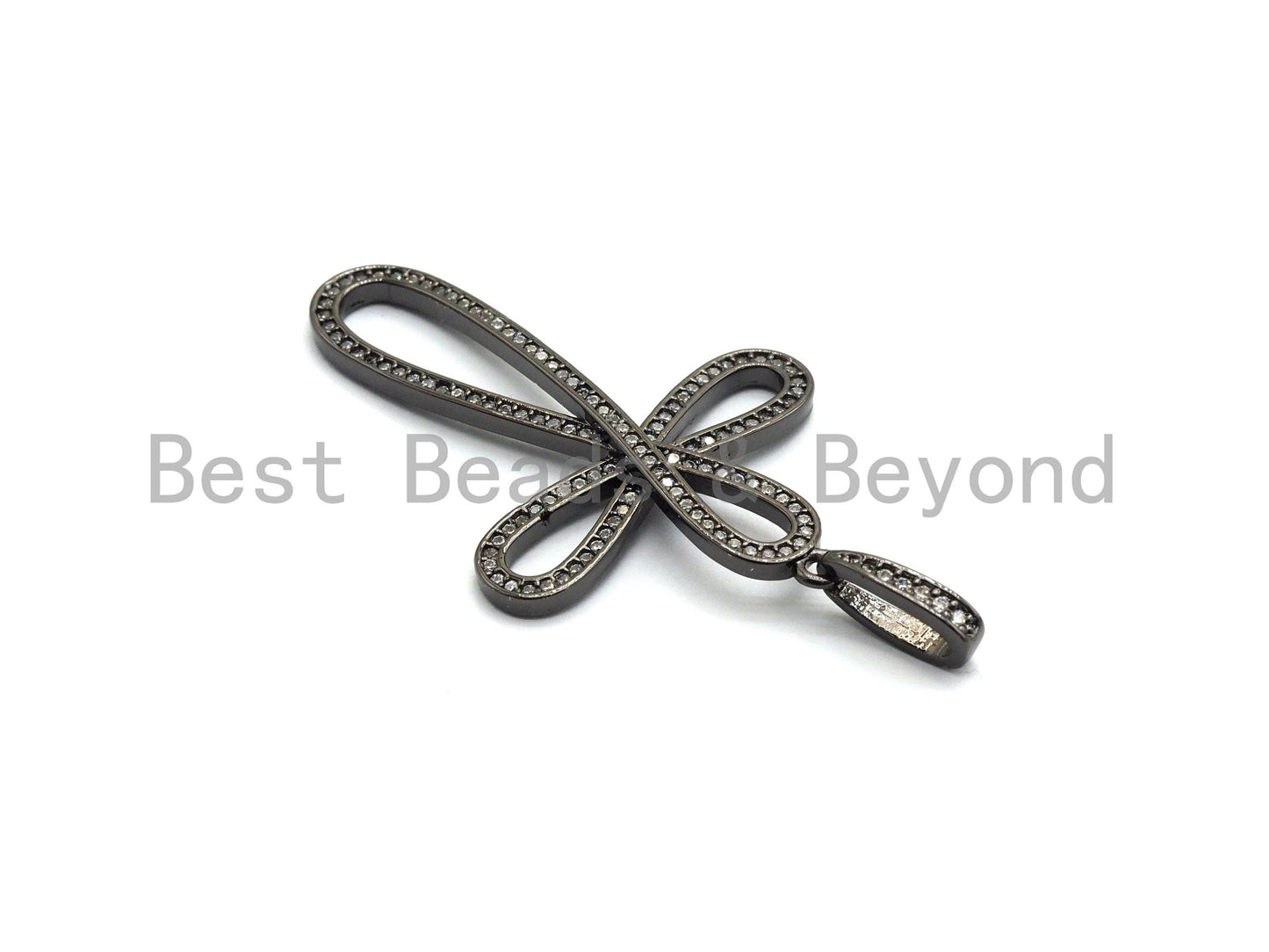 CZ Micro Pave Cross Flower Pendant/Charm, Cubic Zirconia Focal Cross Pendant, Necklace Bracelet Charm Pendant,30x47mm,sku#F694