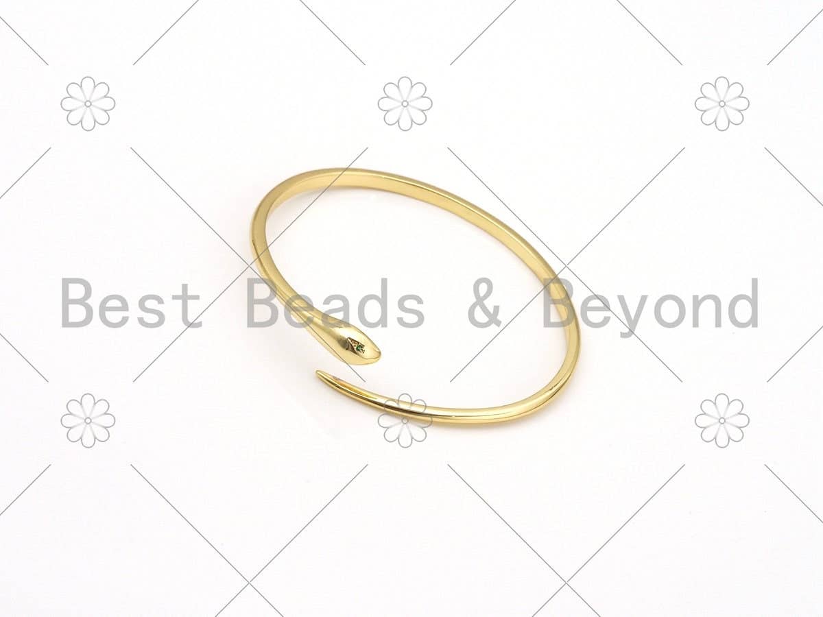 CZ Mirco Pave Snake Open Cuff Bracelet, X229