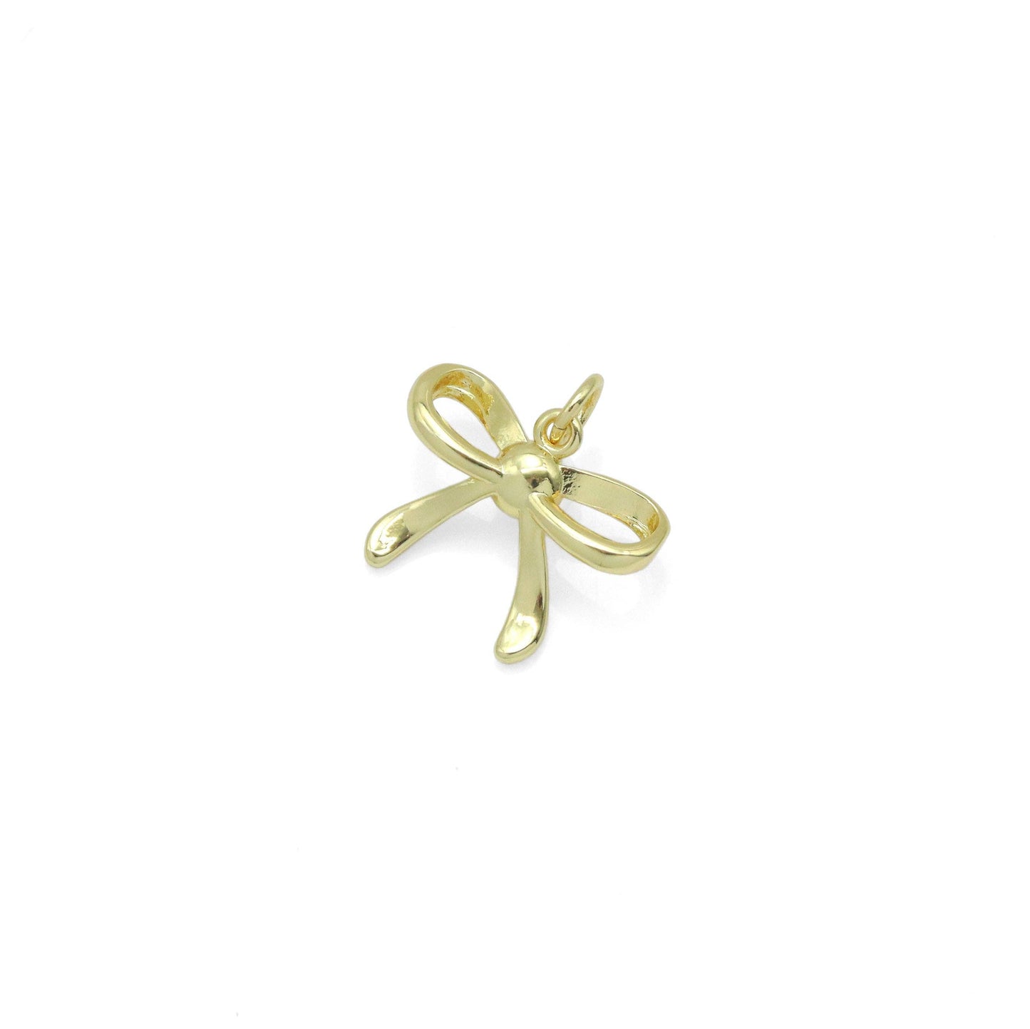 Gold Silver White Pearl Bowknot Charm Pendant, Sku#LK963