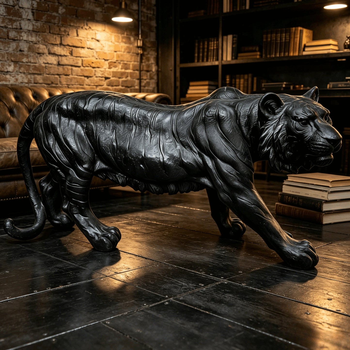 Simulated Black Tiger Statue