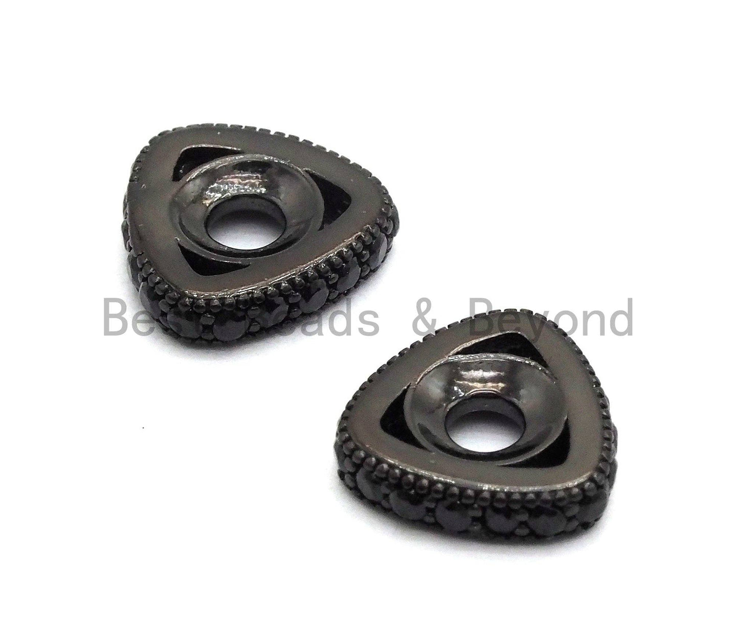 Black CZ Pave Large Hole Triangle Spacer, sku#C94