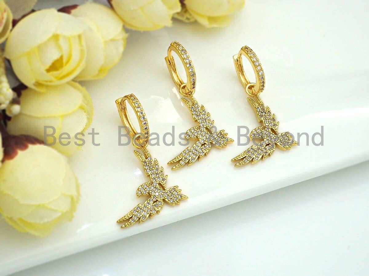 CZ Dangle Eagle Earring, Sku#J268