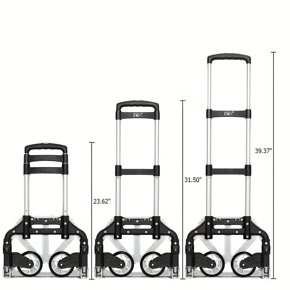 Diable chariot pliant en aluminium – Capacité 75 kg, léger et portable