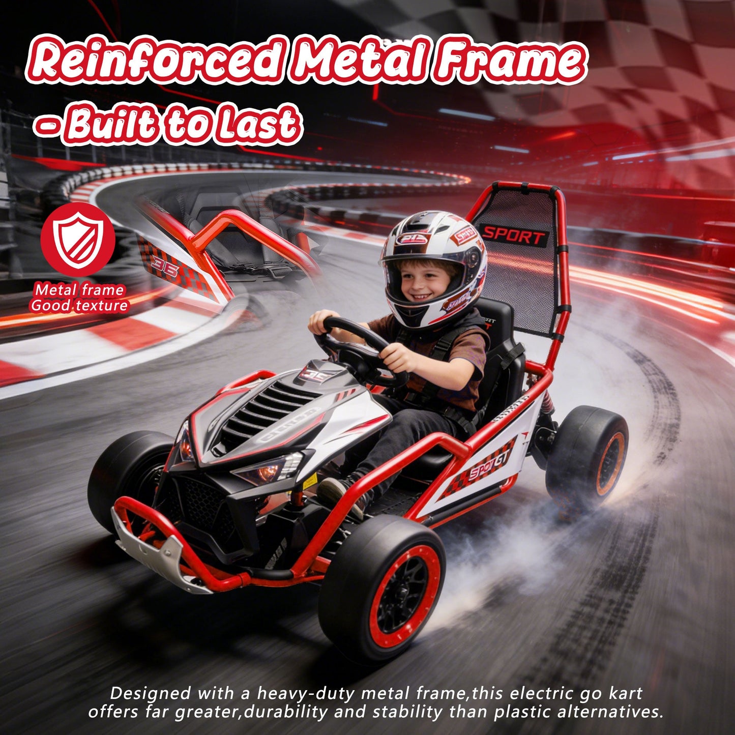 24V 400W Electric Kids Ride-On Toy, Crazy Go Cart