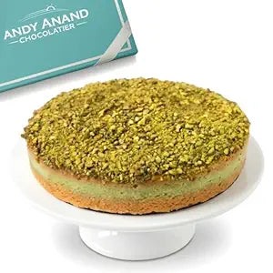 Andy Anand Gluten-Free Caramel Pistachio Cheesecake, 9-Inch, 2 lb – Freshly Baked, Real California Cream Cheese, No Preservatives Gift Box
