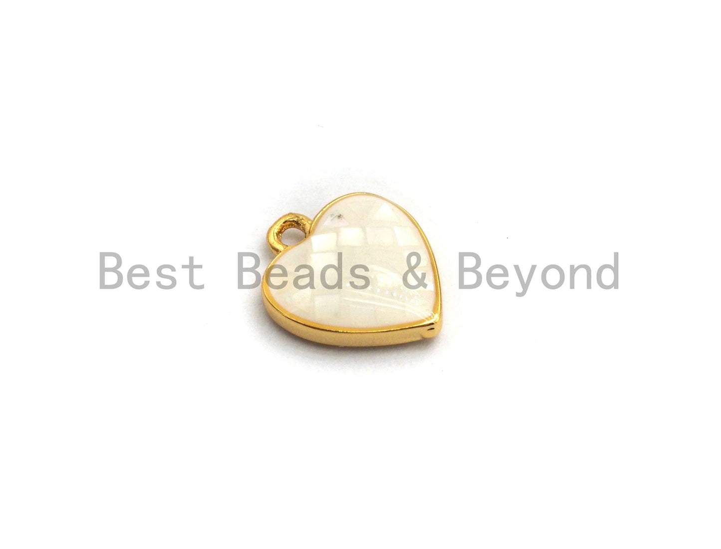 100% Natural White Shell Heart Shape Pendant with Gold/Silver Finish, White heart Pendant, Shell heart, 10x12mm,SKU#Z313