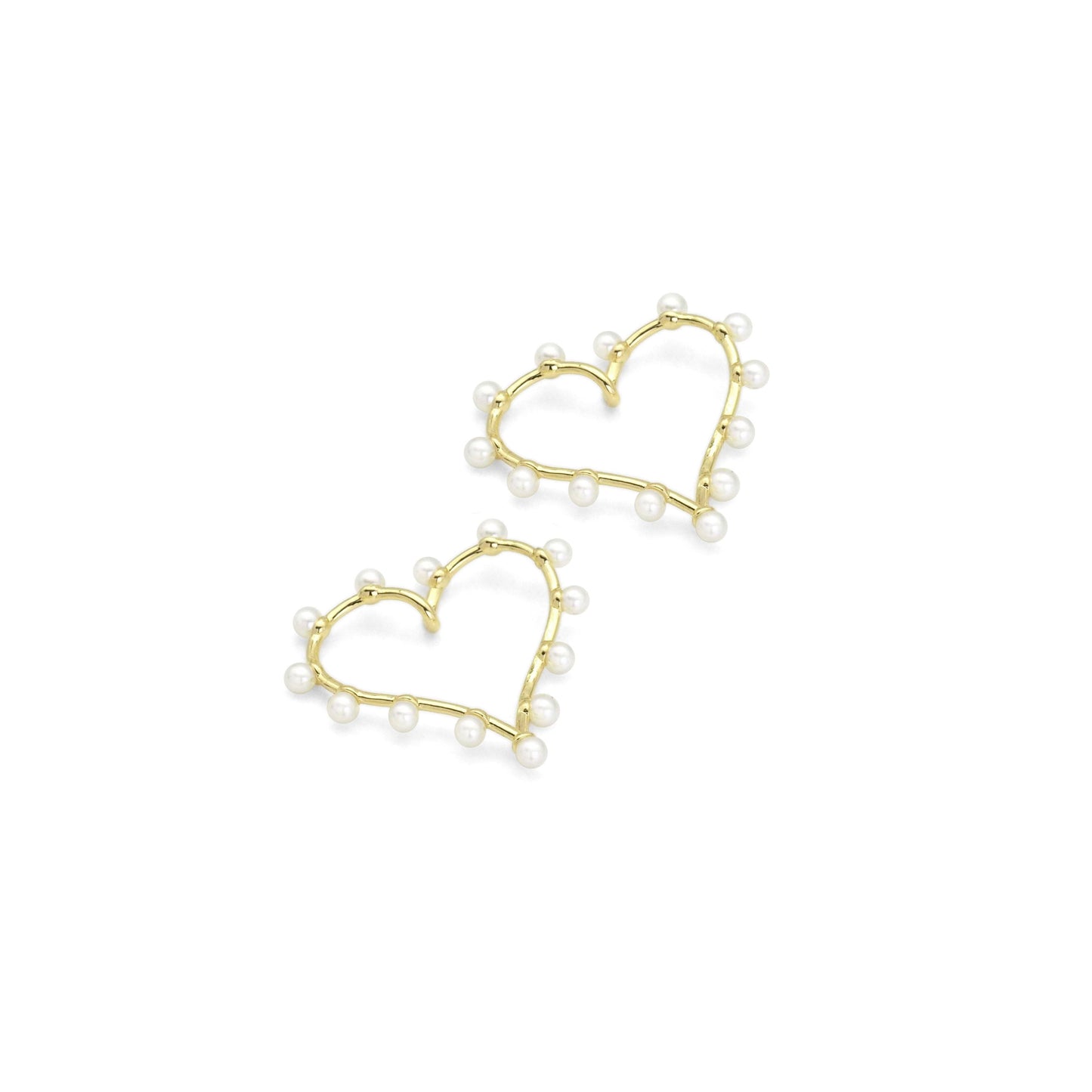 Pearl Heart Connector Pendant Charm, Sku#LK884