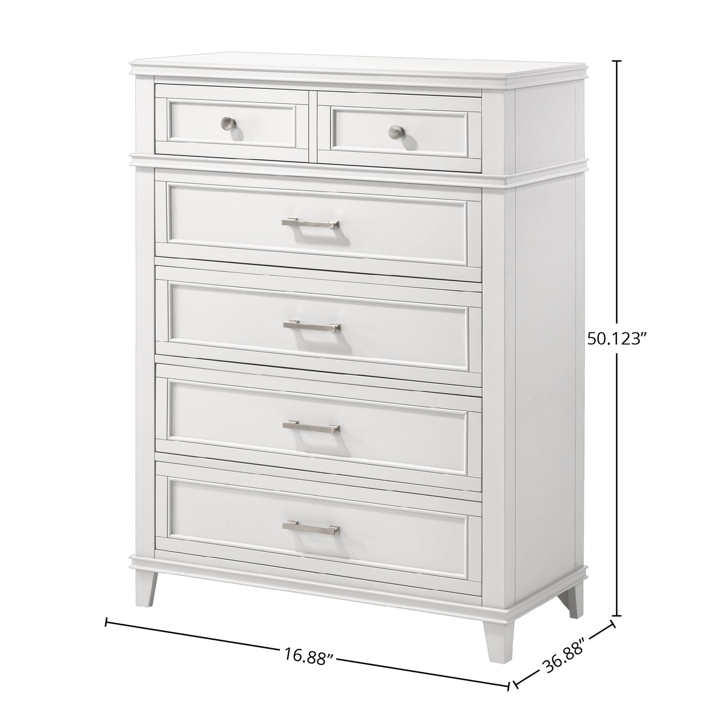 White 5 Drawer Chest