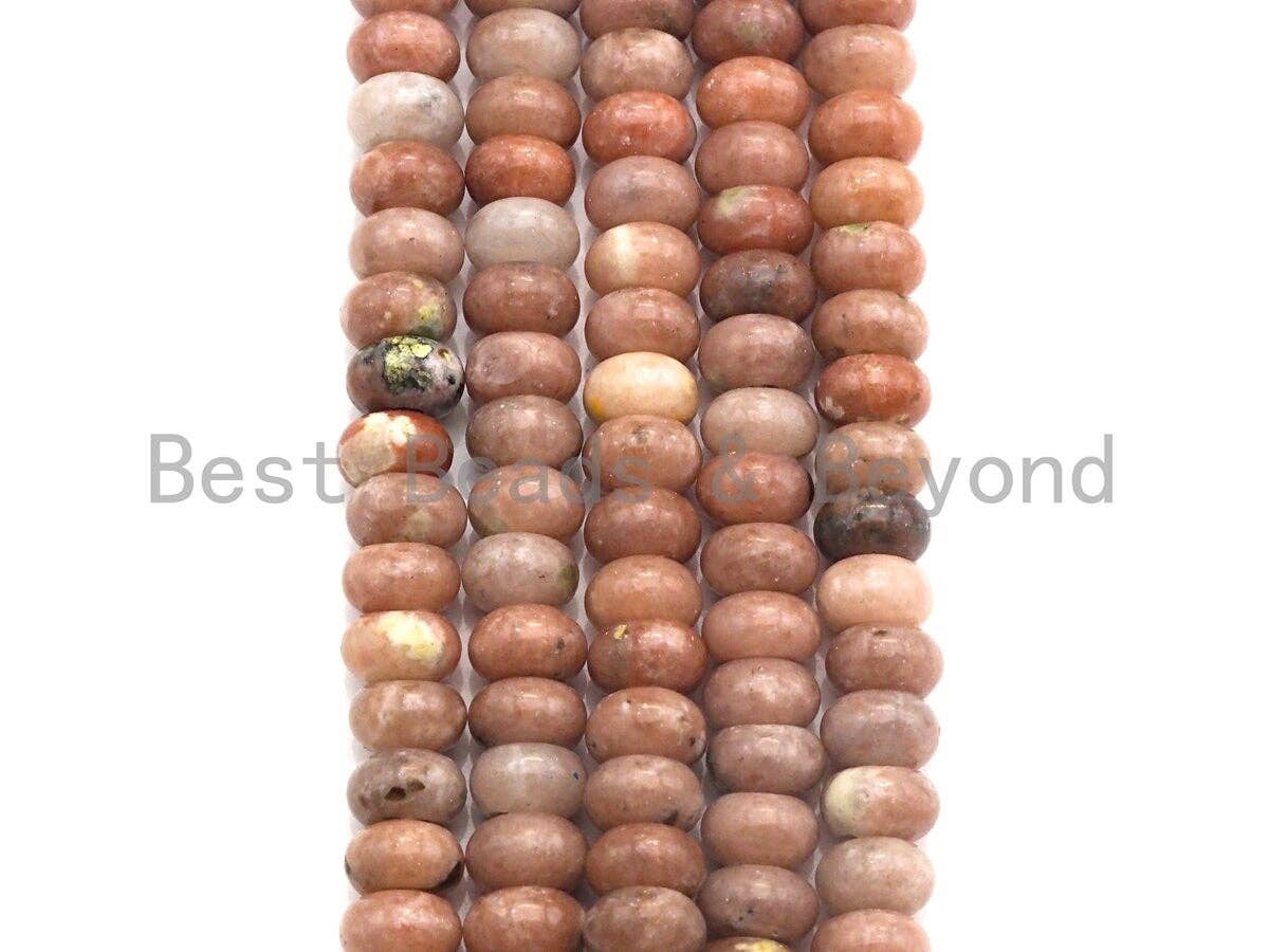 2mm Large Hole Natural Cherry Agate Beads, Rondelle Smooth 6x10mm/5x8mm, 8" Long Strands, sku#U706