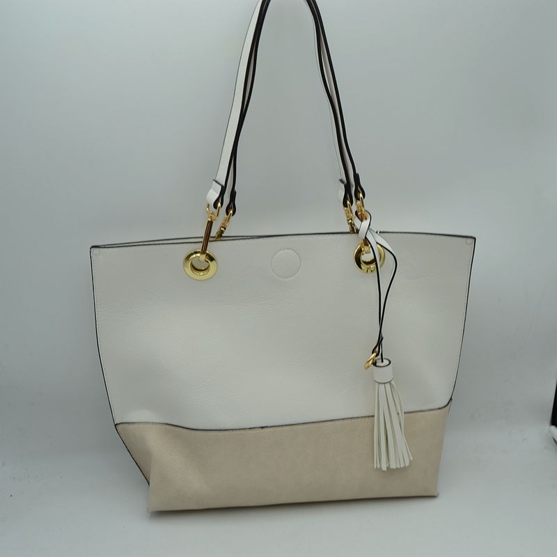 2 n1 Vegan Tote Handbag Pouch Faux Leather Tote Bag