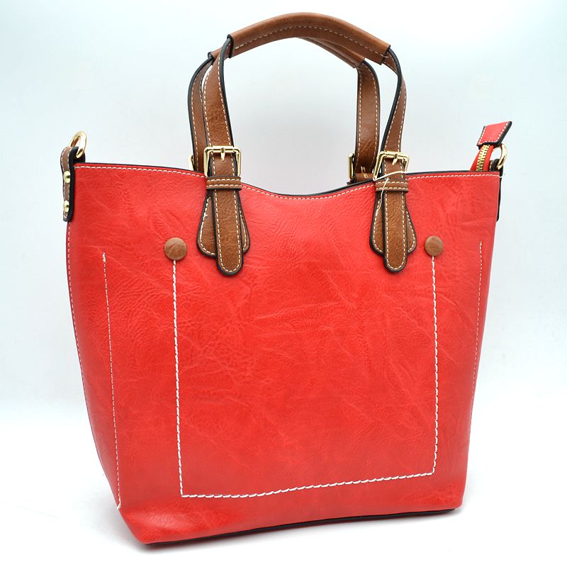 Vegan Leather Tote Shoulder Handbags For Women