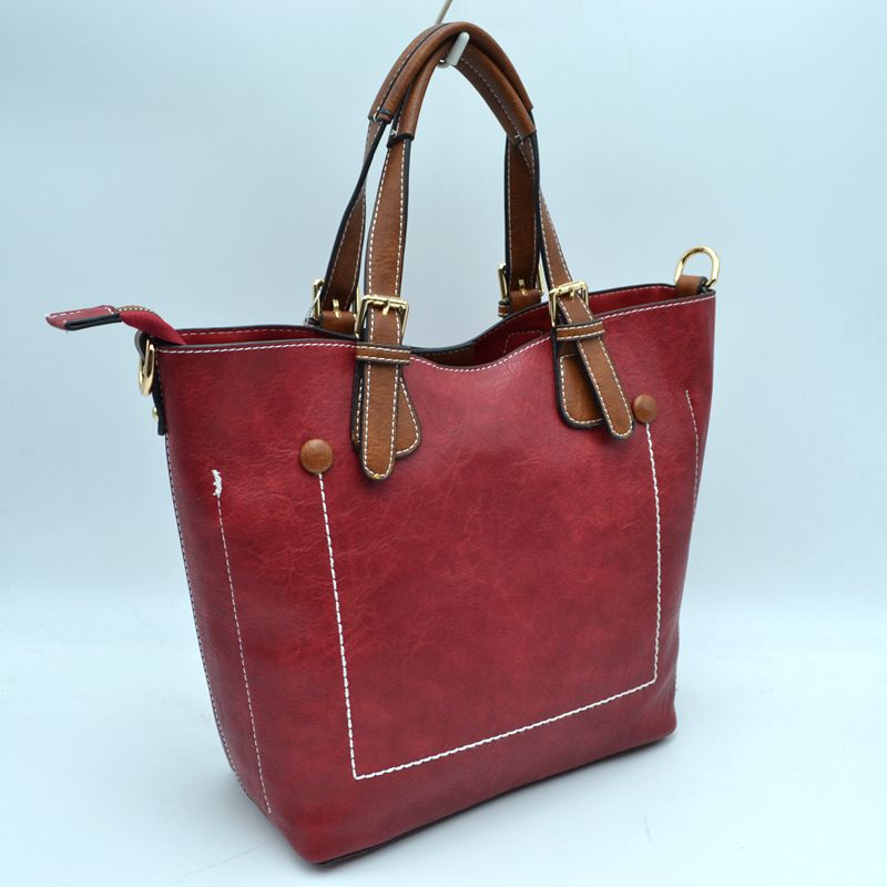Vegan Leather Tote Shoulder Handbags For Women