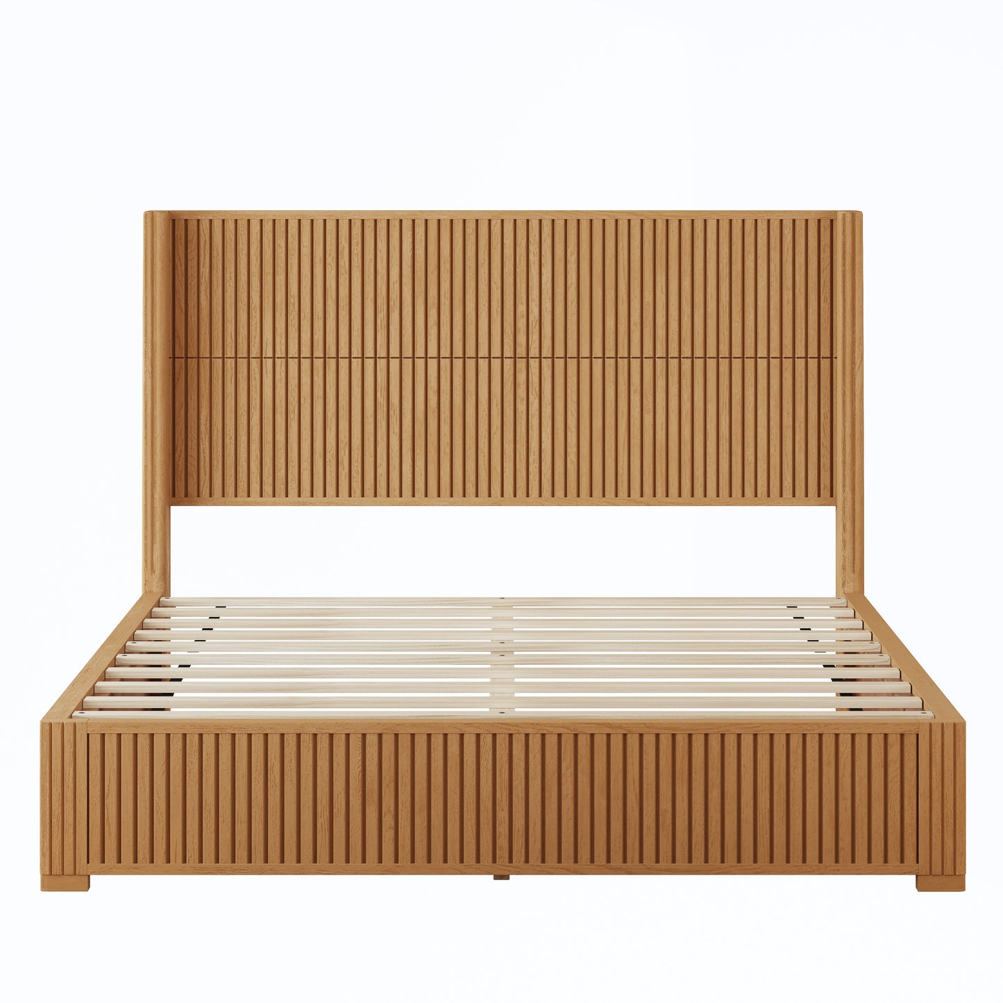 Solid Wood Platform Bed Frame with Headboard