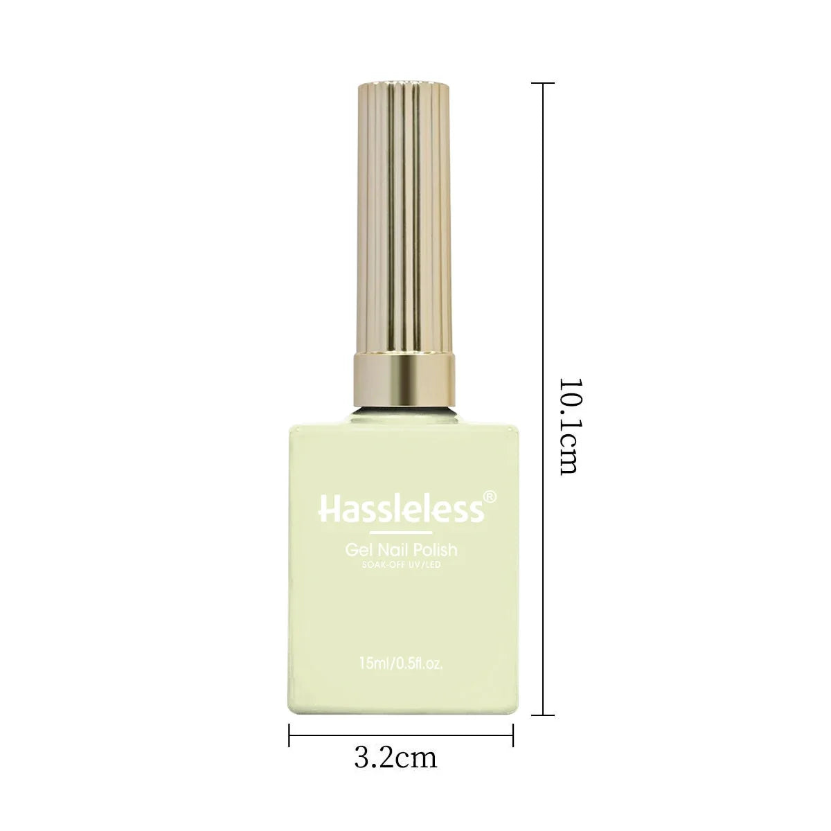 Hassleless 1 Bottle (15ml) Pale Yellow Solid-Color Nail Gel — Simple, Beginner-Friendly Soak-Off Gel Polish, Suitable for All Se