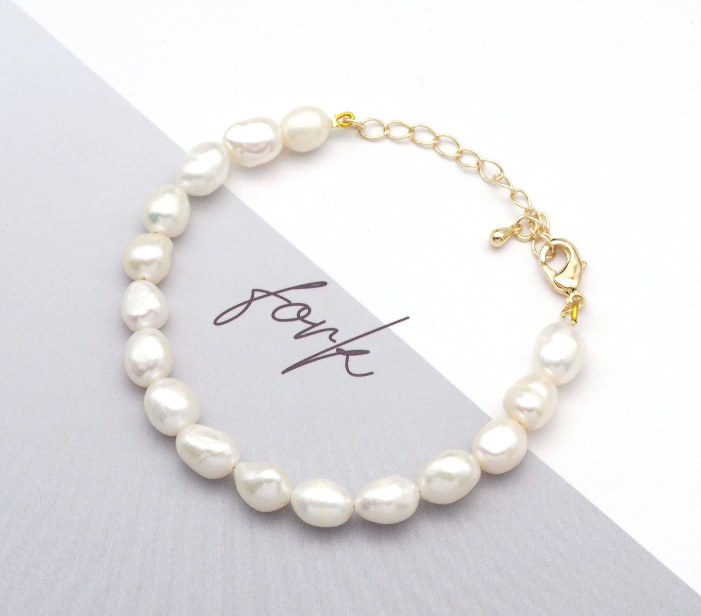 Freshwater Pearl Choker Necklace and Bracelet, Sku#EF250