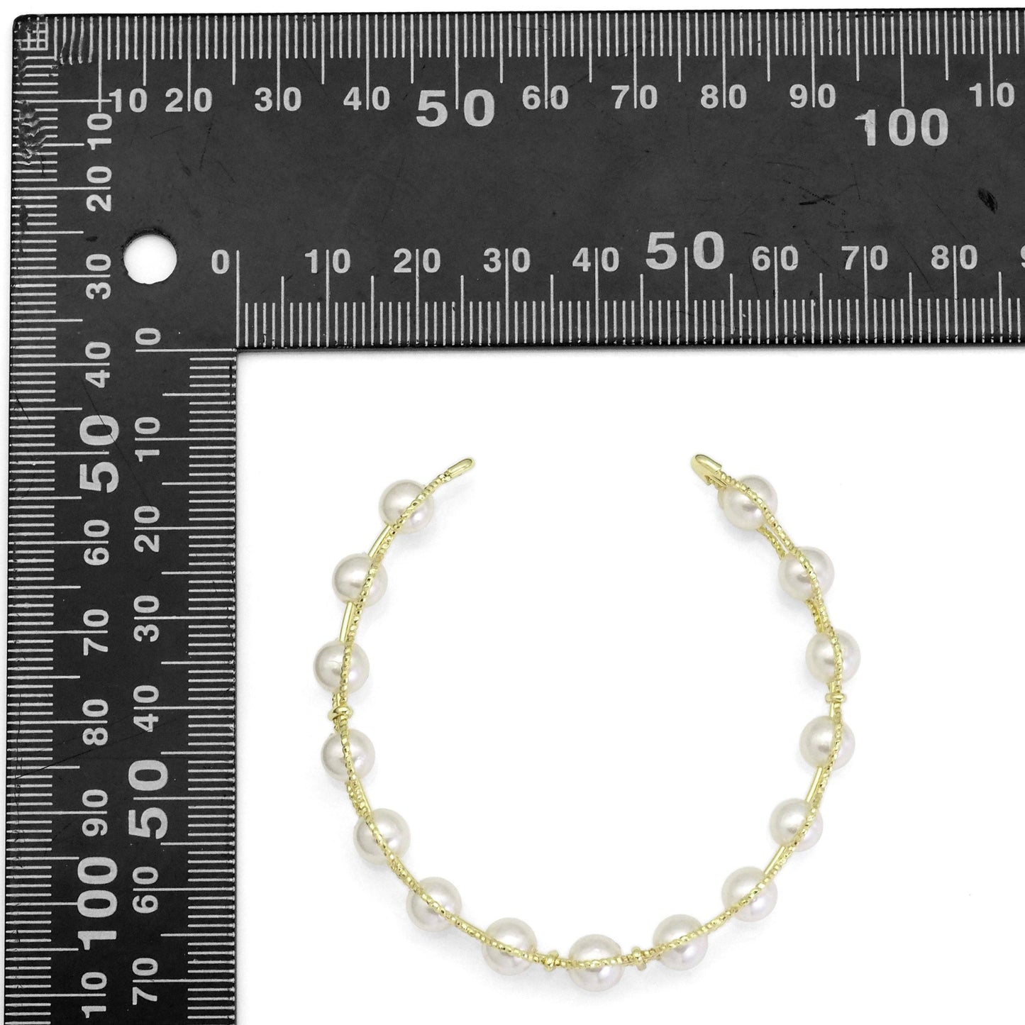 White Pearl Gold Adjustable Bracelet, Sku#B368