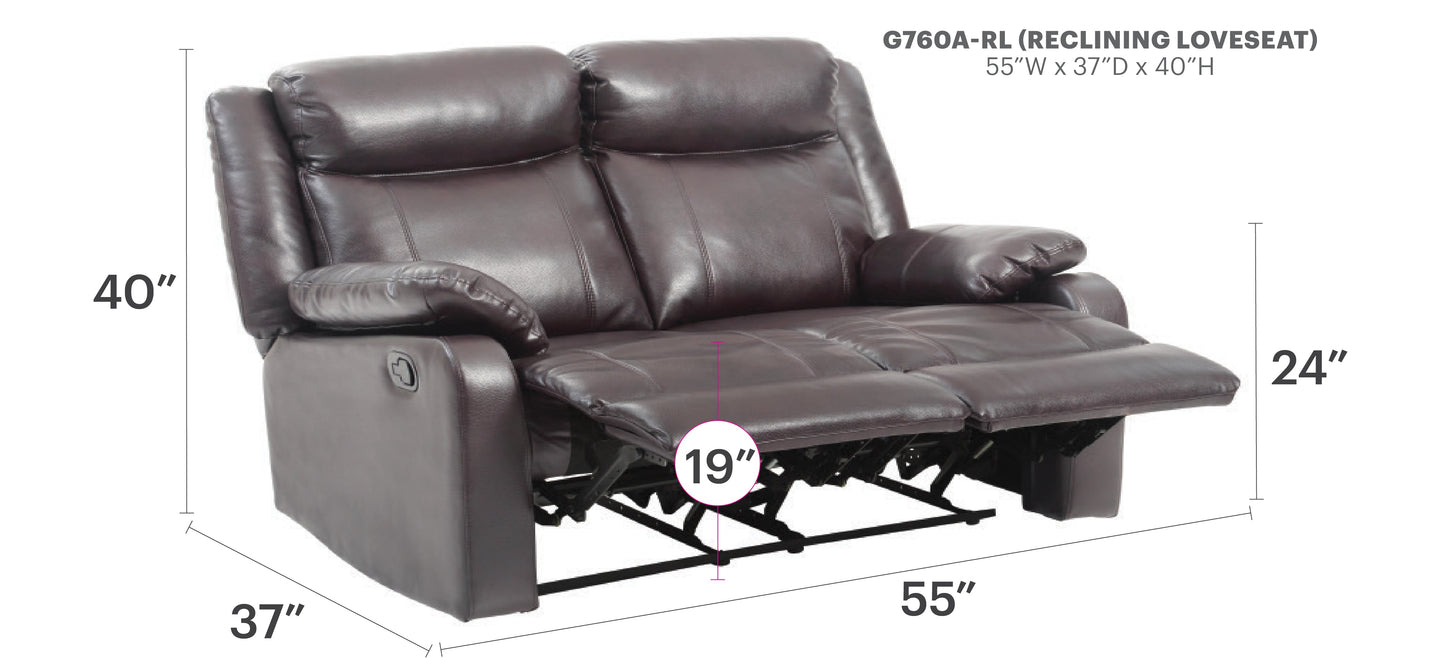 Ward G760A-RL Double Reclining Love Seat