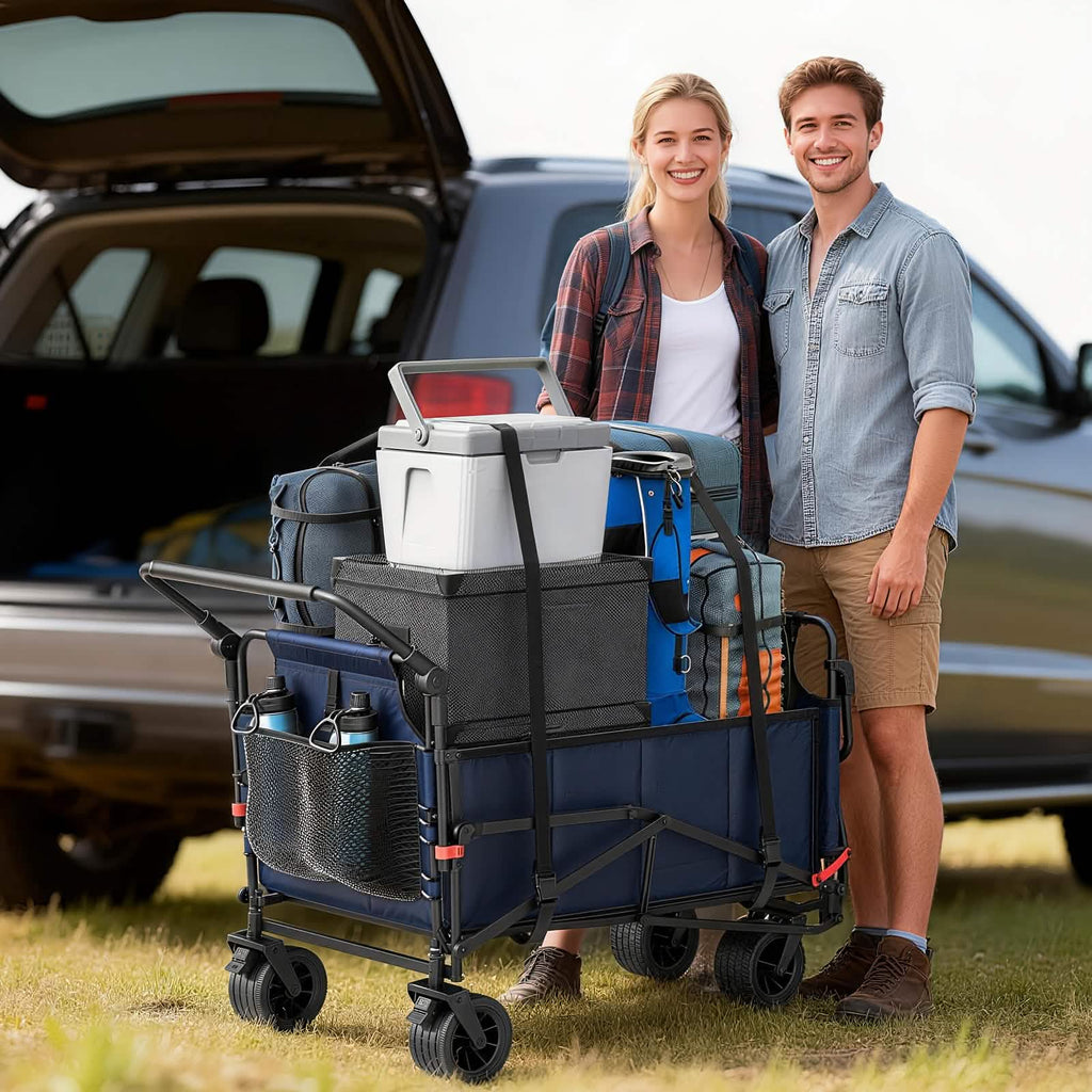 Chariot pliant 2-en-1 avec chaise – Capacité de 650 lb