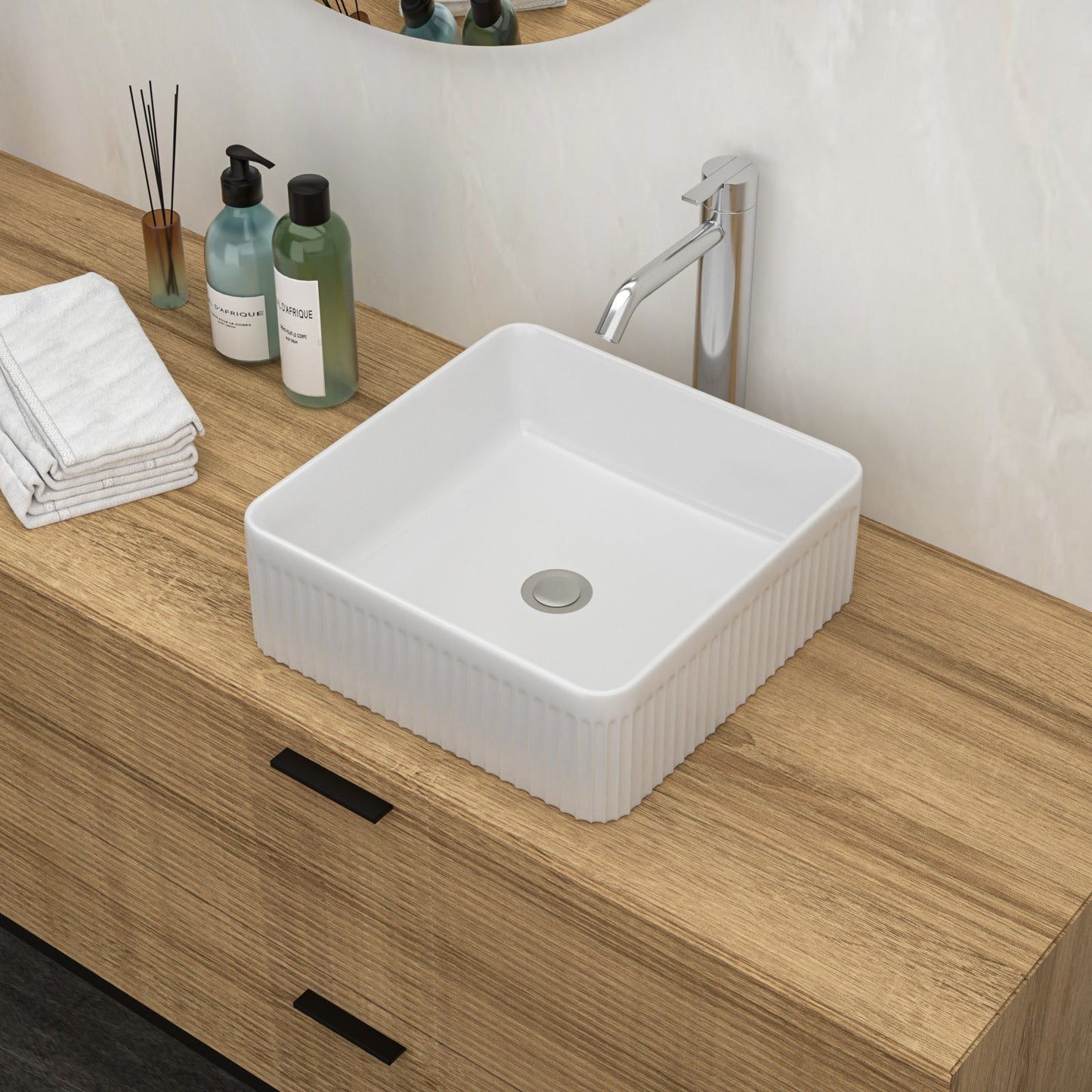 15.69"x15.69" Modern Bathroom Vessel Sink