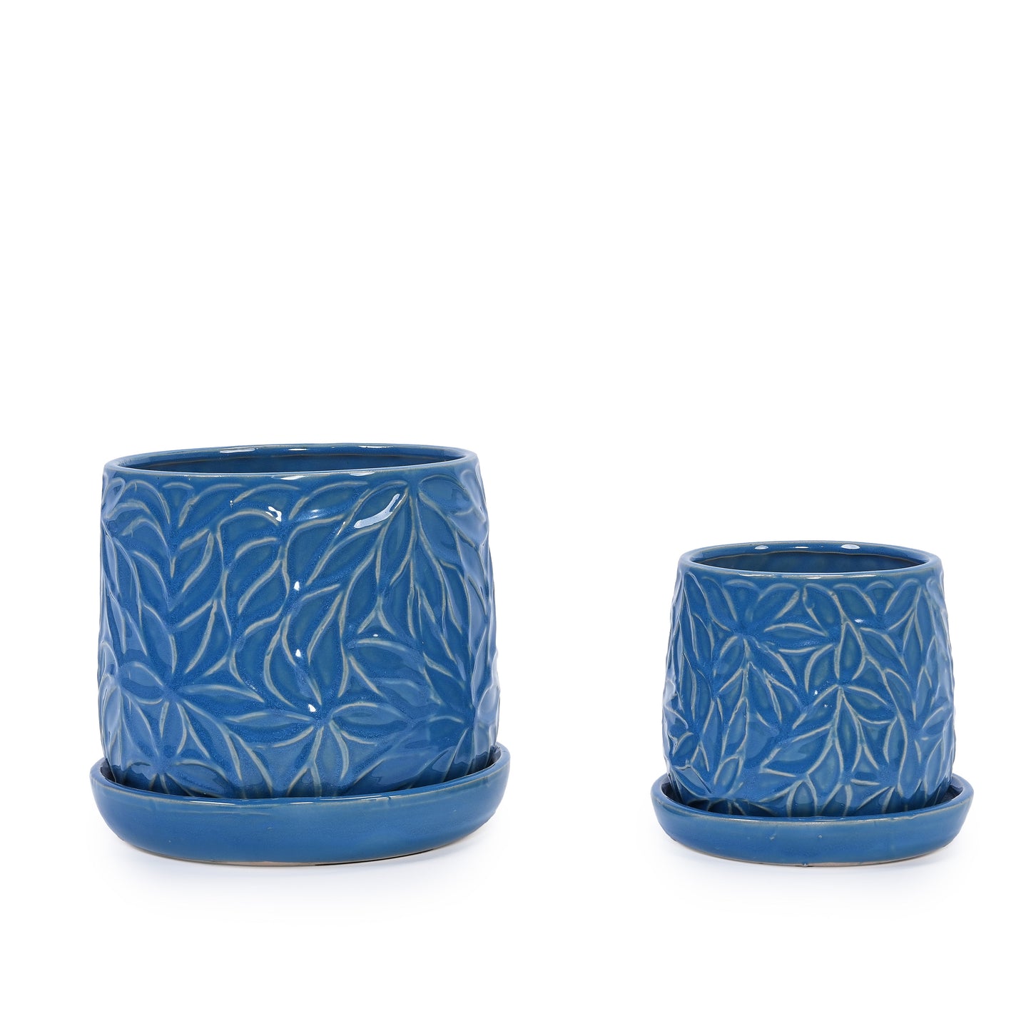 Handmade Ceramic Planter Set of 2, 6" & 8" Diameter, Deep