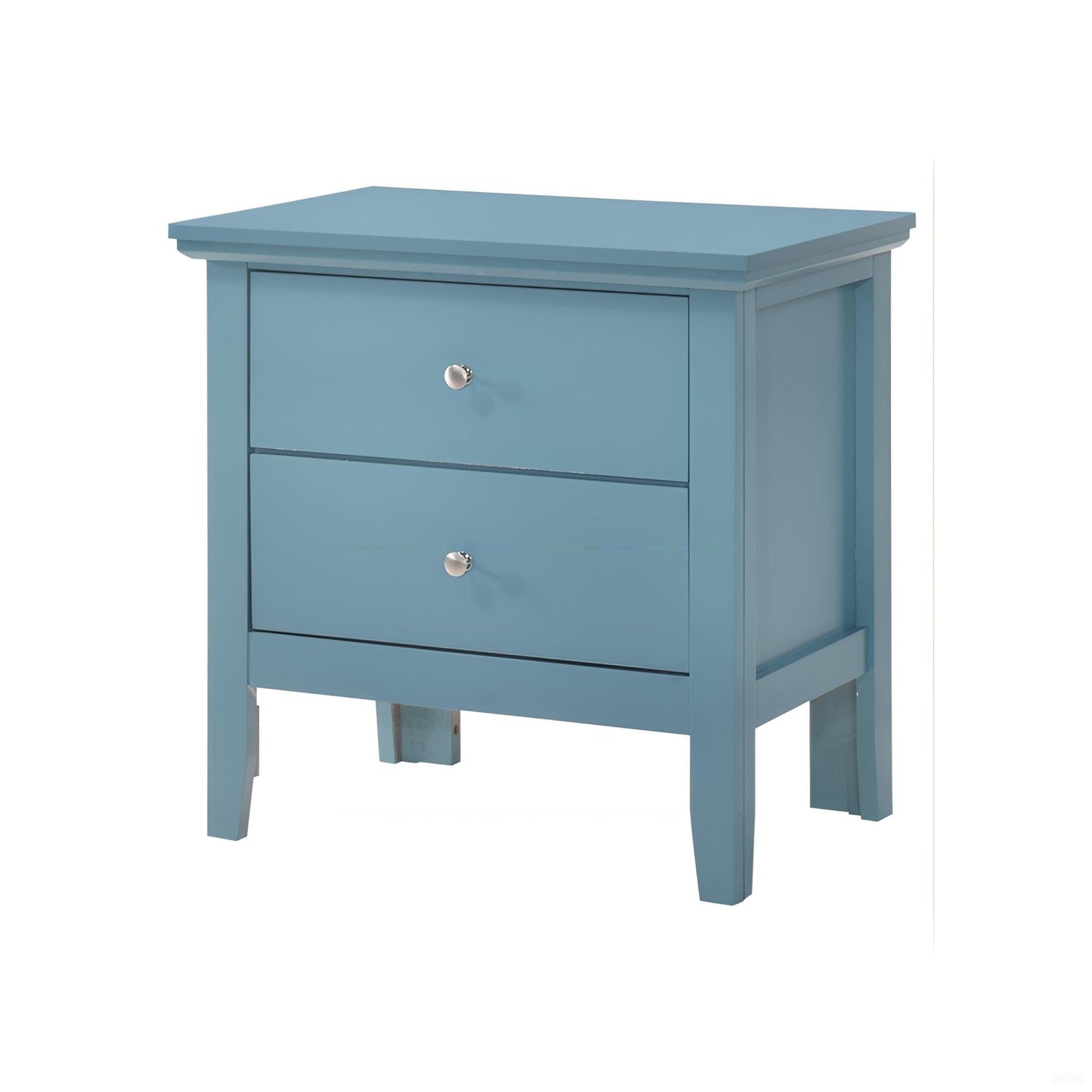 Teal Elegance Nightstand With Drawers