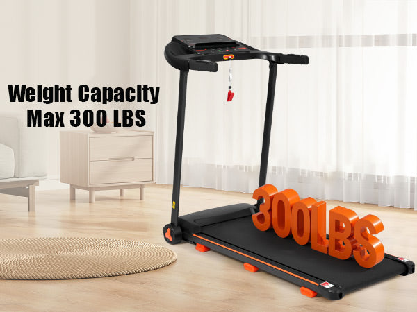 Quiet Folding Treadmill with Heart Rate Sensor