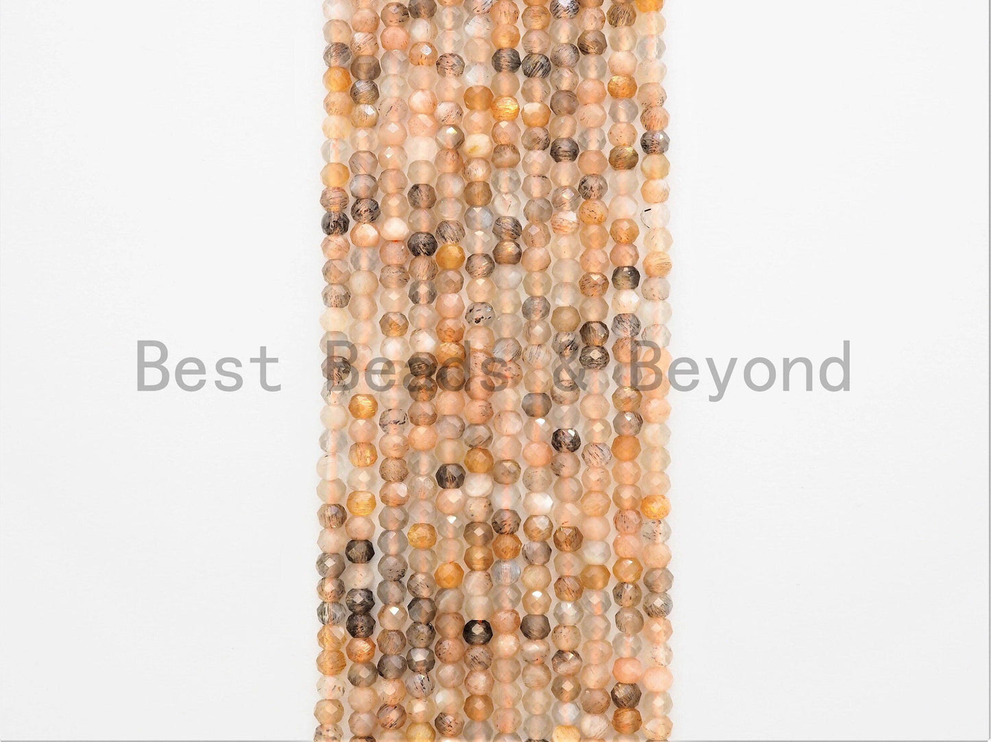 High Quality Natural Mixed Color Moonstone Beads,2x3mm/3x4mm Rondelle Faceted beads, Peach Gray Gemstone Beads, 15.5inch strand, SKU#U369