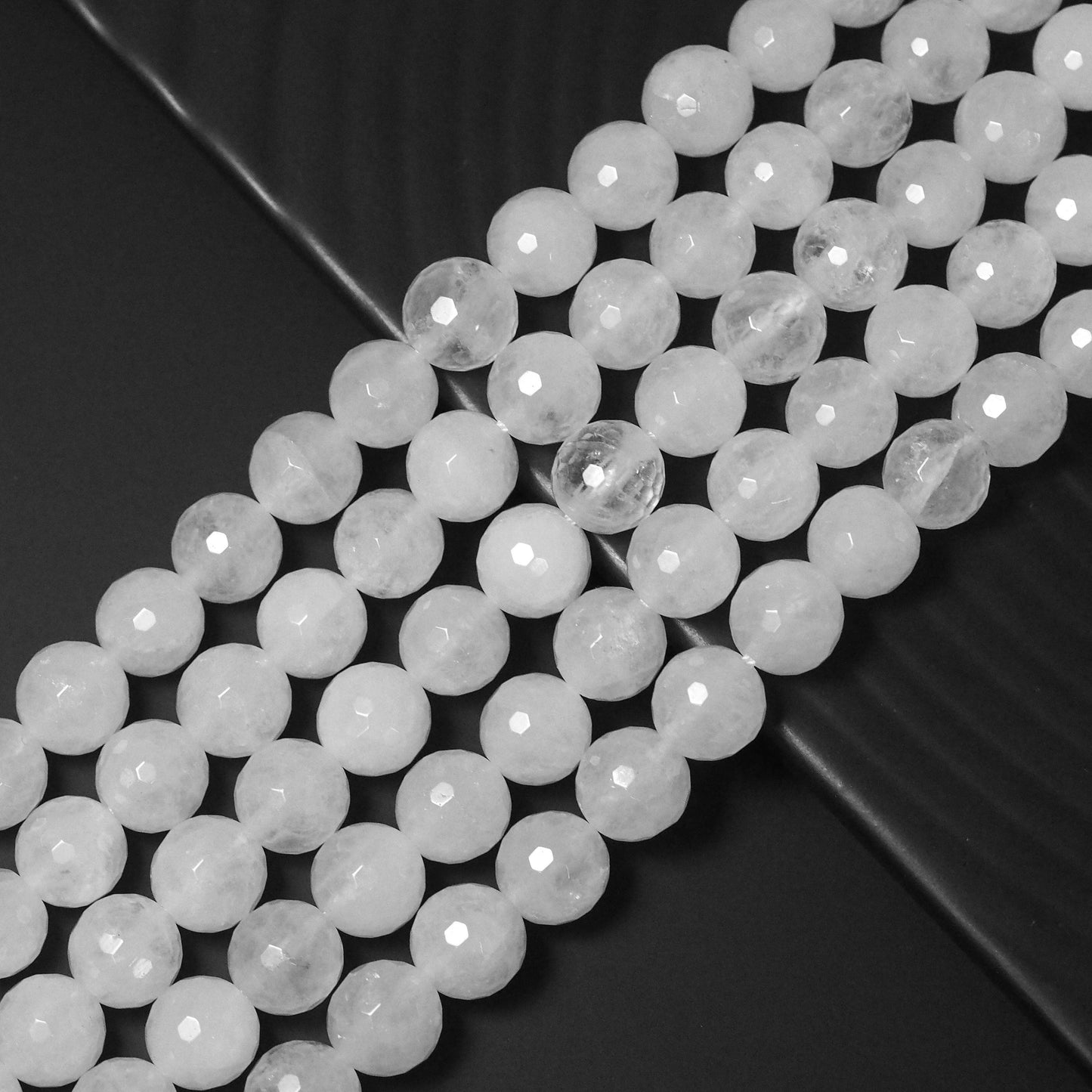 Genuine Angola Quartz Round Faceted Beads, Sku#U1752