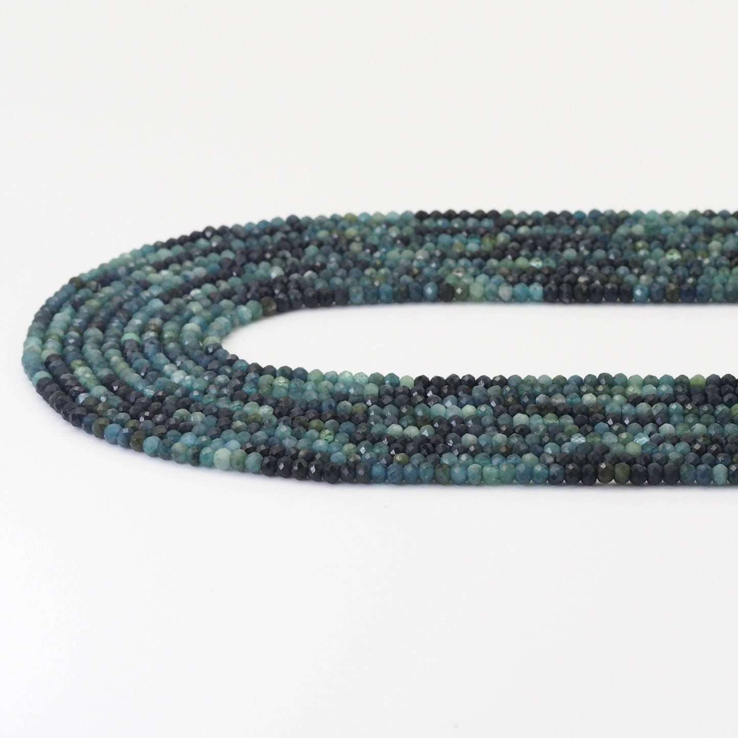 2x3mm Genuine Blue Tourmaline Faceted Rondelle Beads, Sku#U1