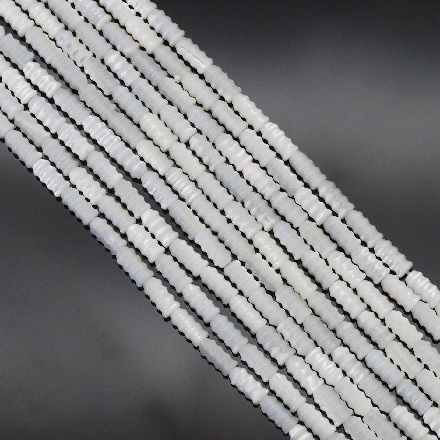 White Mother of Pearl Screw Beads, 4x8mm, Sku#T170