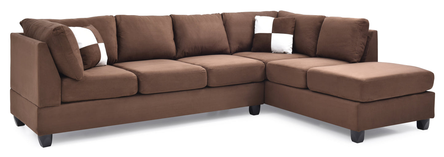 Malone G632B-SC Sectional (Without Ottoman) - Chocolate