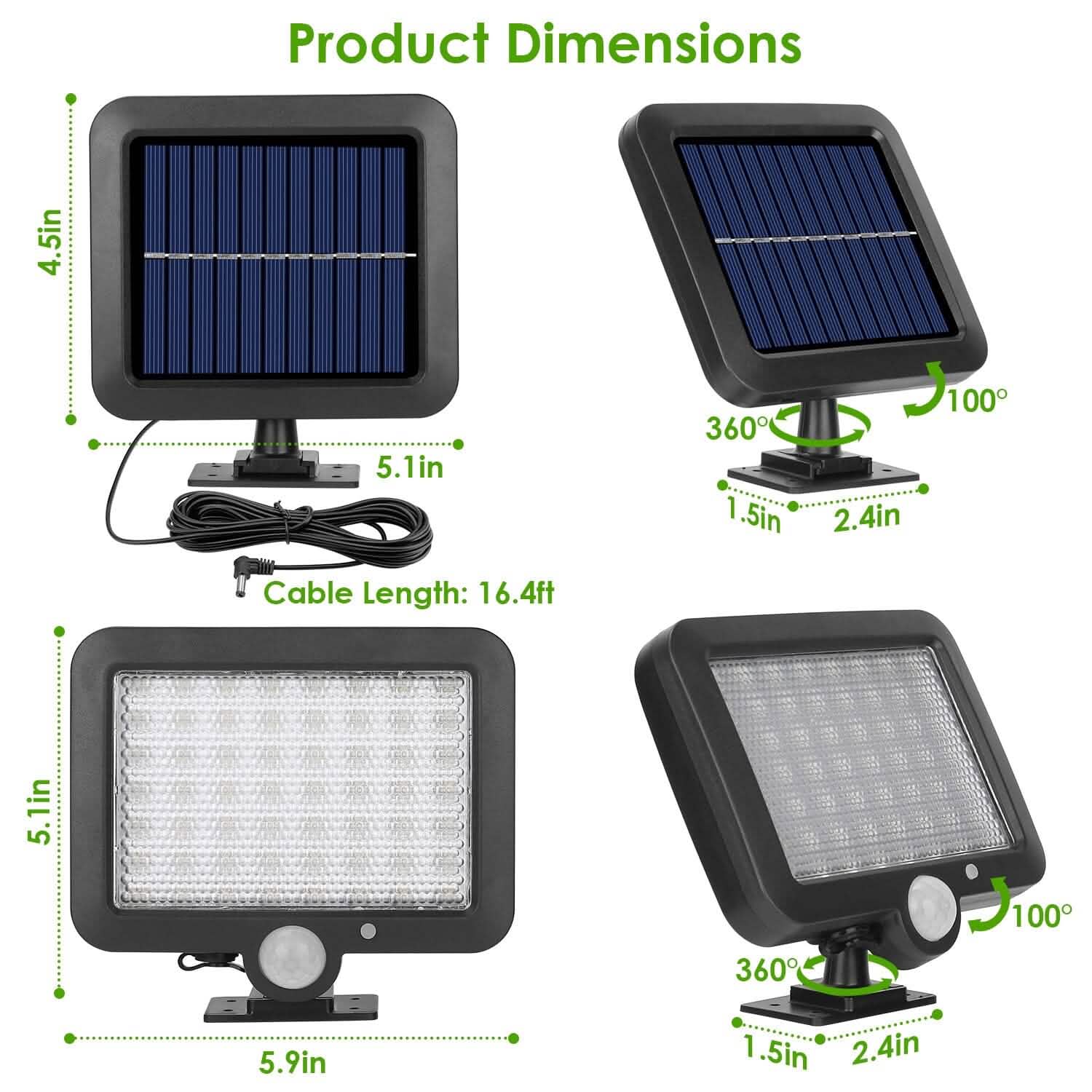 56 LEDs Outdoor Solar Security Flood Light