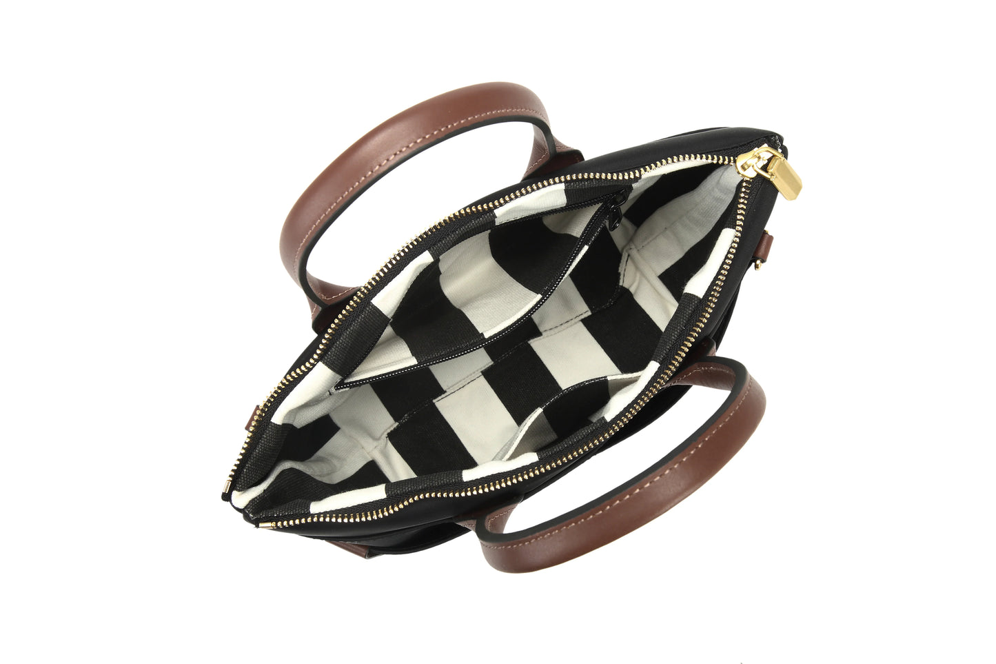 Dot | Small Tote | Black Nylon + Brown Leather