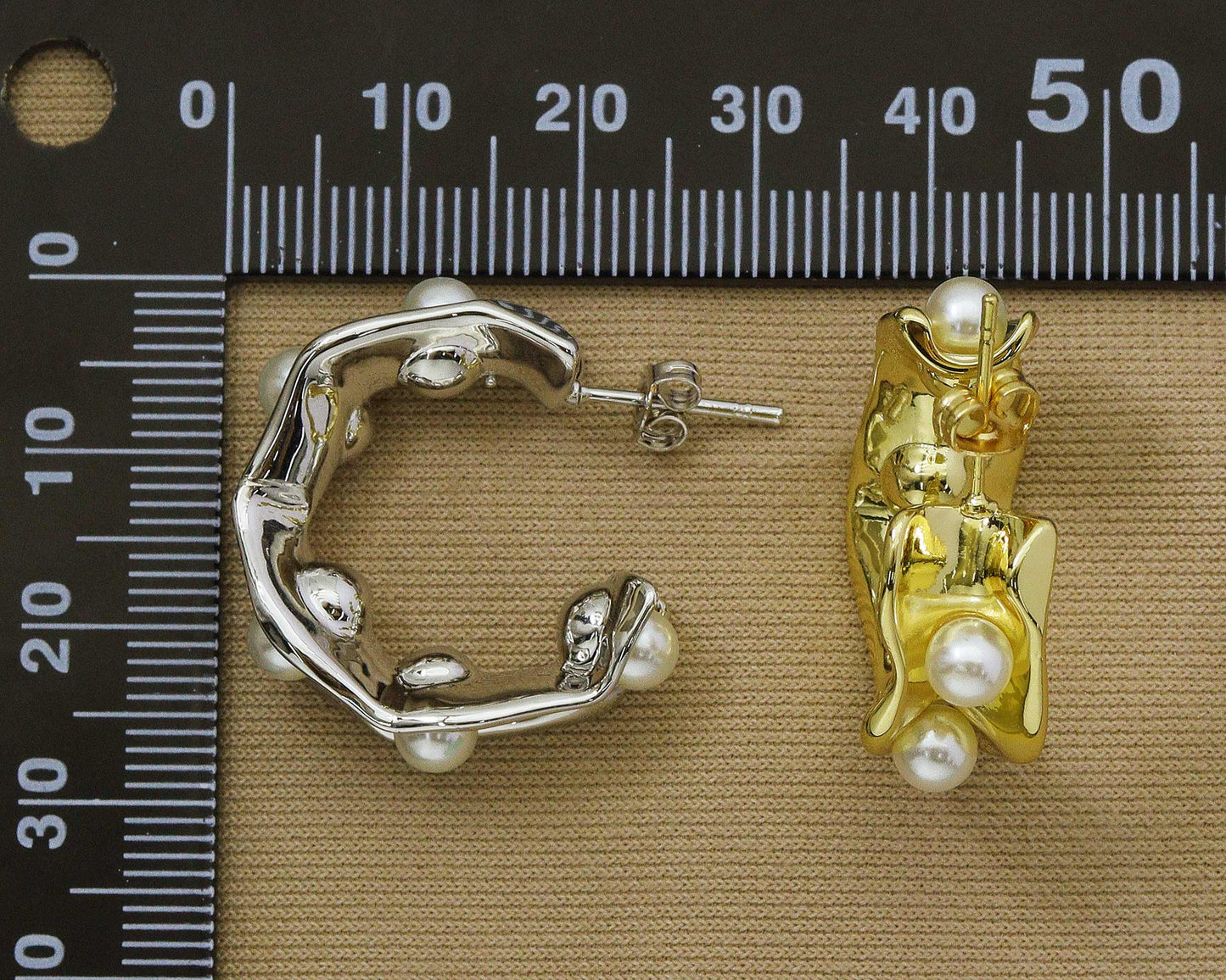 Pearl Hoop Earring,Sku#J330