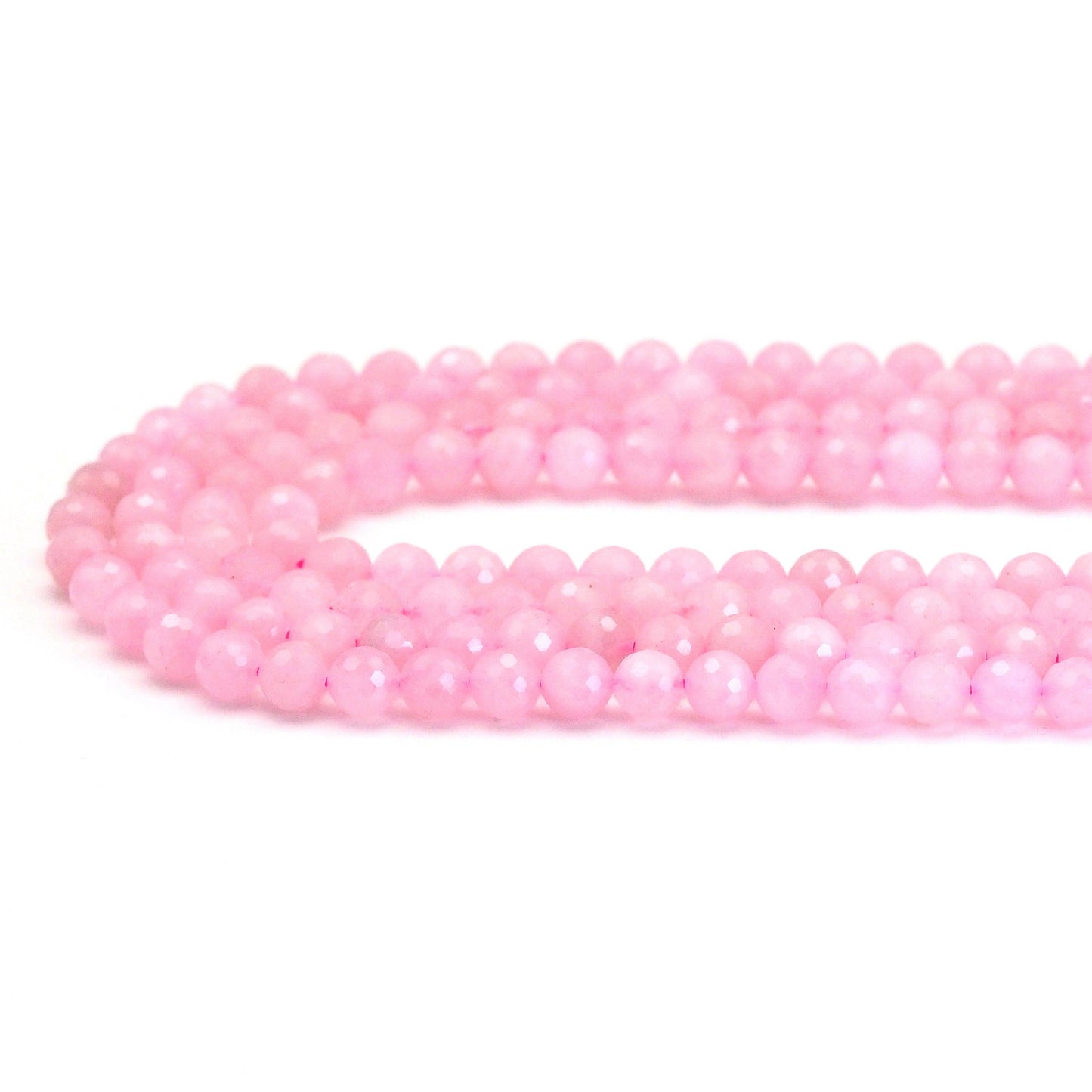 Genuine Madagascar Rose Quartz Round Faceted Beads, Sku#U172