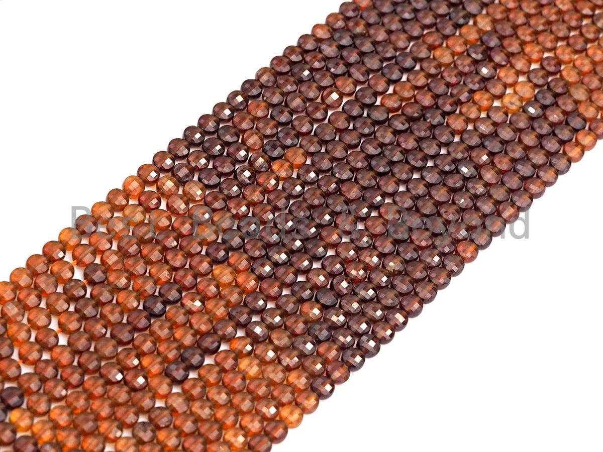 4mm High Quality Natural Golden Brown Garnet Beads,sku#U784