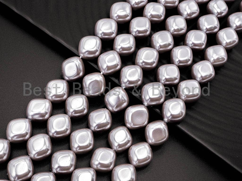 Gray Natural Mother of Pearl beads,13x15x6mm Pearl Diamond Shape beads, Loose Square Smooth Pearl Shell Beads, 16inch strand, SKU#T72