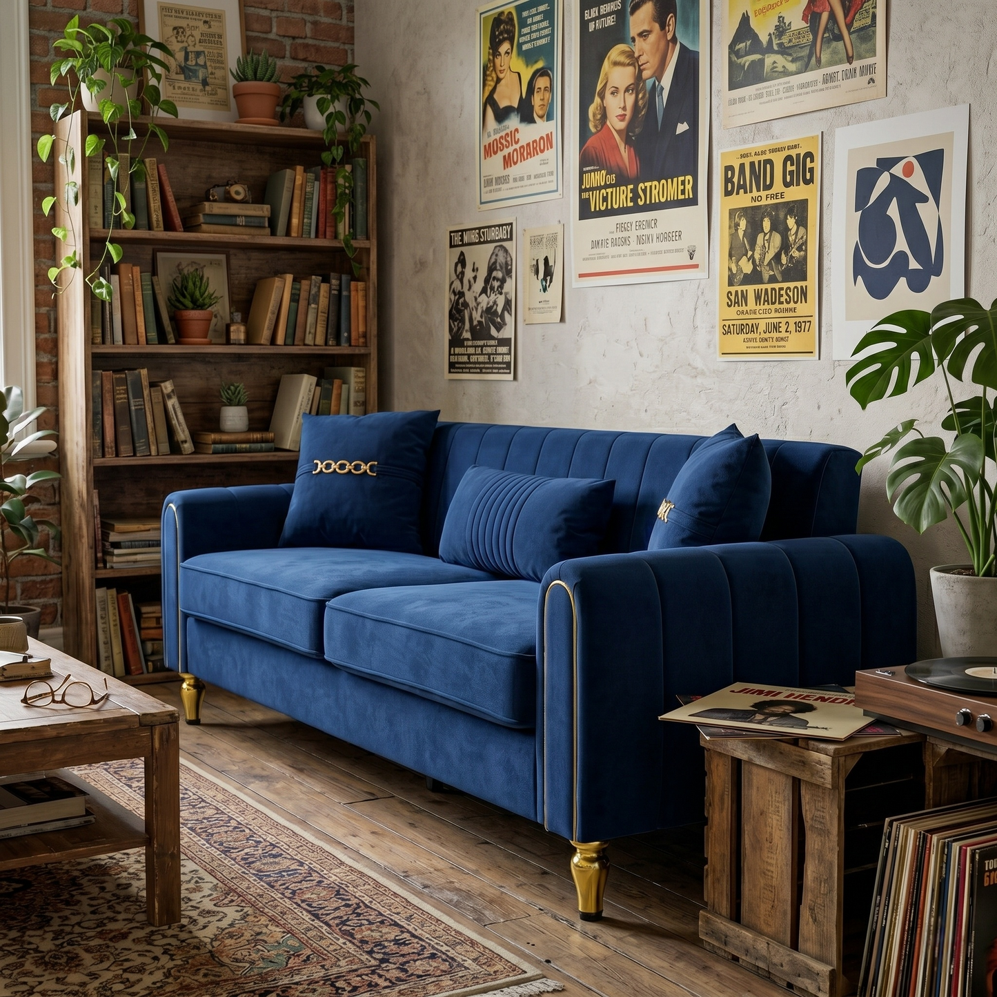 FX-P11-RB 87.4 Inches Upholstered Sofa Couch