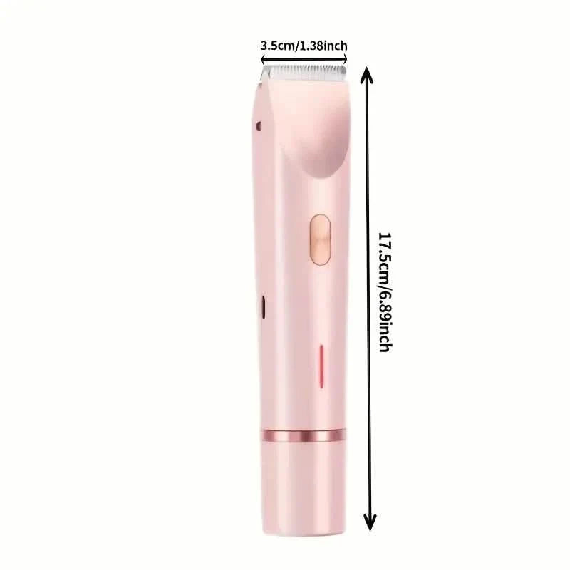 Rasoir électrique USB rechargeable 2-en-1 bikini et visage pour femmes, utilisation humide/sèche