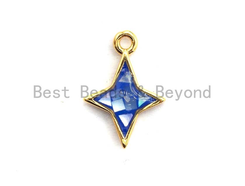 100% Natural Royal Blue Color Shell North Star Pendant Charm, Natural blue shell charm, Jewelry shell Findings, 10x14mm,SKU#Z342