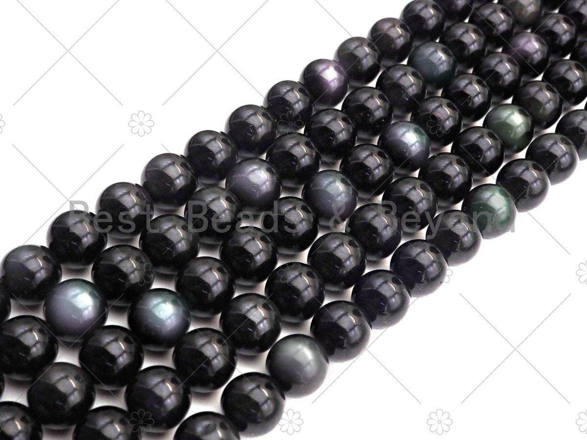 High Quality Natural Rainbow Obsidian Beads, 15.5" Full Strand, sku#U846C