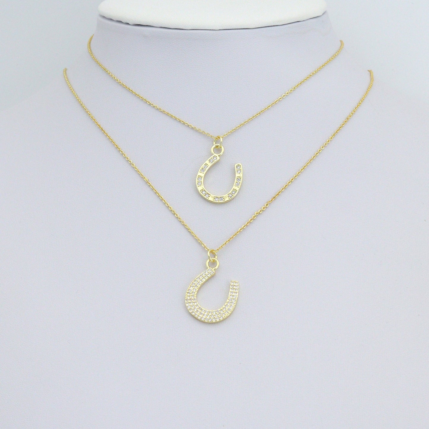 Clear CZ Gold Horseshoe Heart Butterfly Charm Pendant,Sku#LK1253