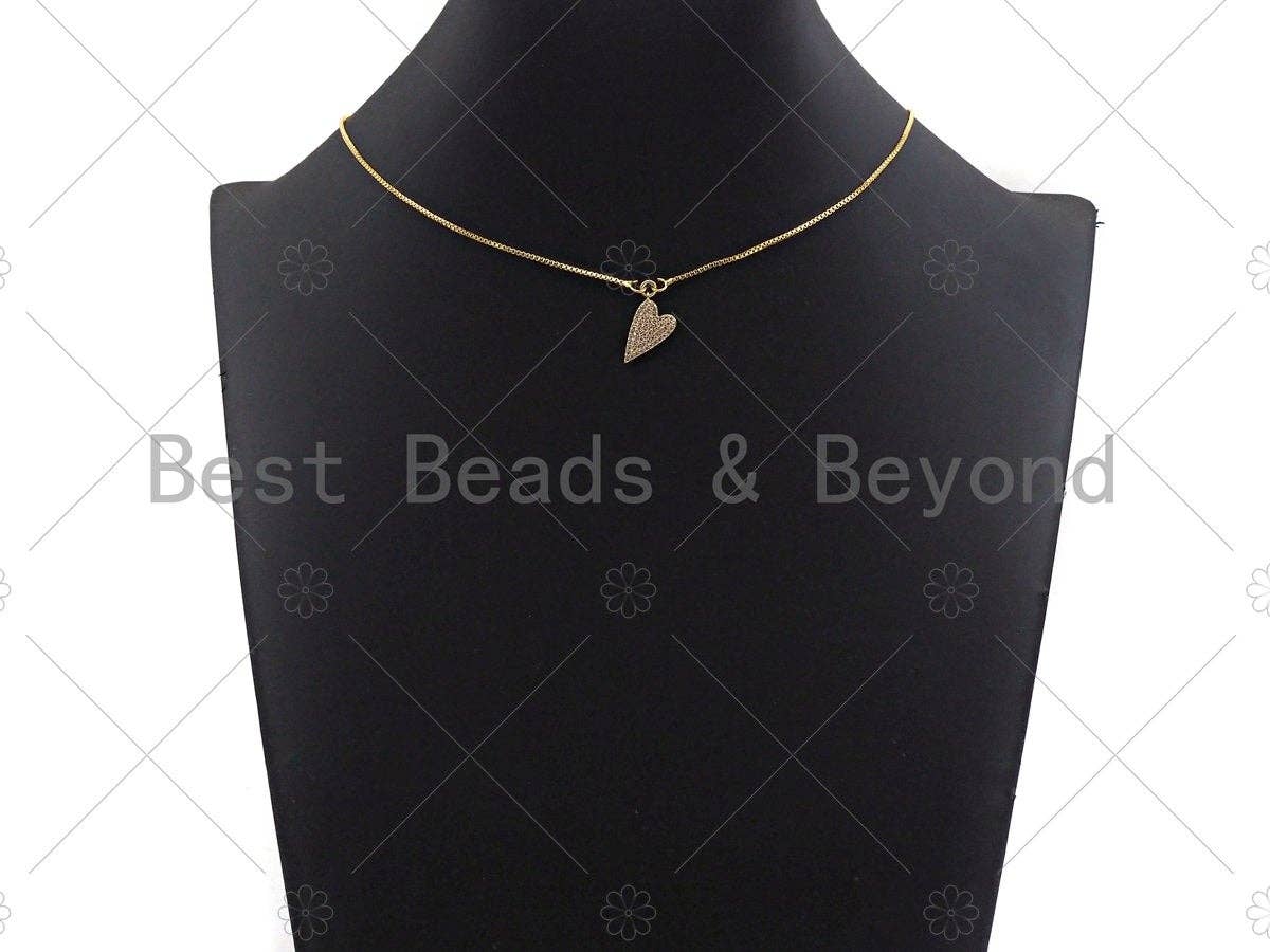 CZ Micro Pave Heart Shape Pendant,Cubic Zirconia Heart Charm, Gold/silver/black/rose gold Dangle Heart Charm, 9x16mm,sku#ML24