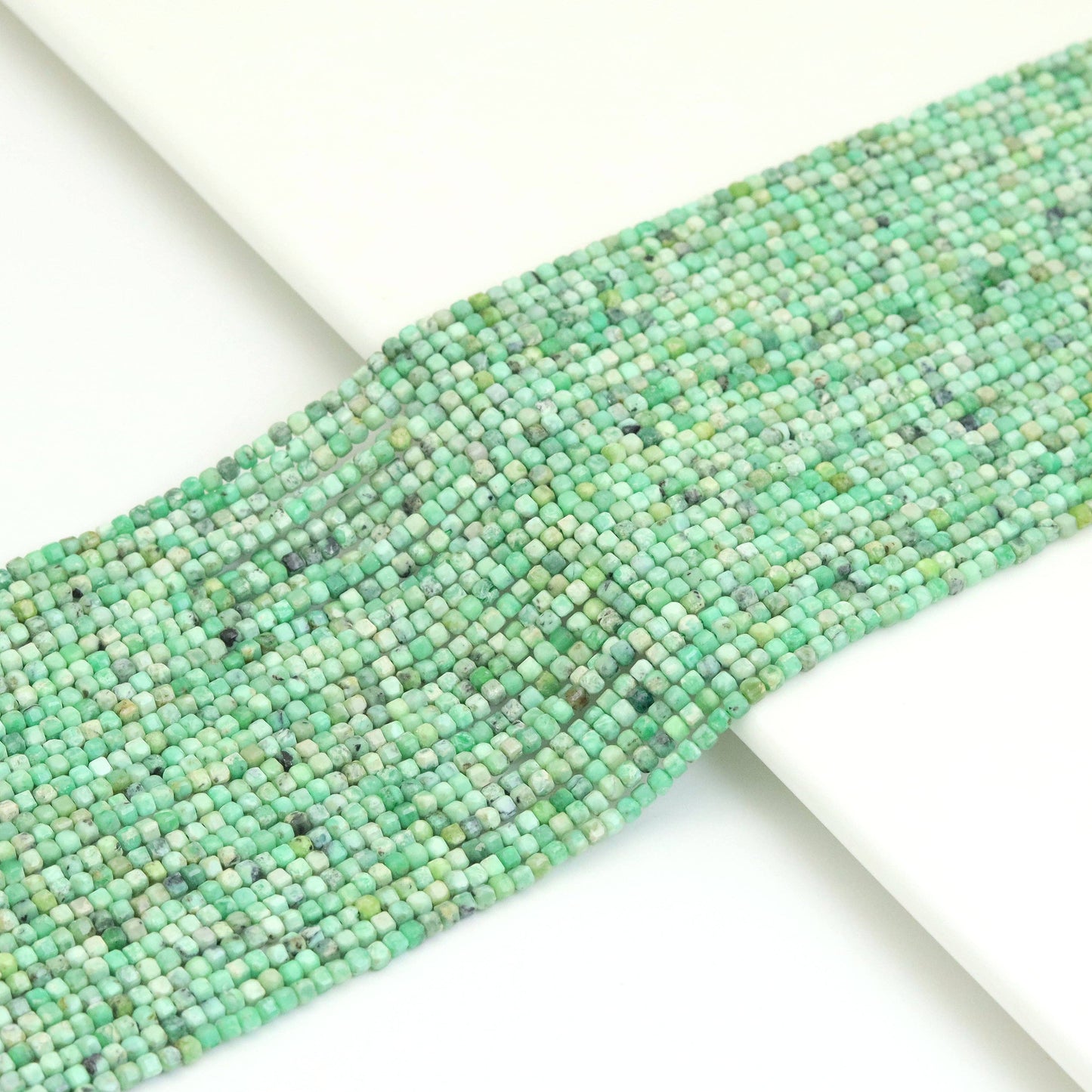 2.5mm Genuine Variscite Faceted Cube Beads, Sku#U1934