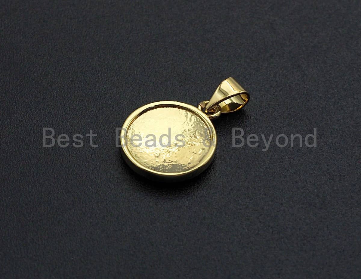 Gold Five Point Star On Colorful Enamel Round Coin Pendant, 18K Gold Filled Enamel Charm, Necklace Bracelet Pendant Charm,13x16mm,Sku#F1039