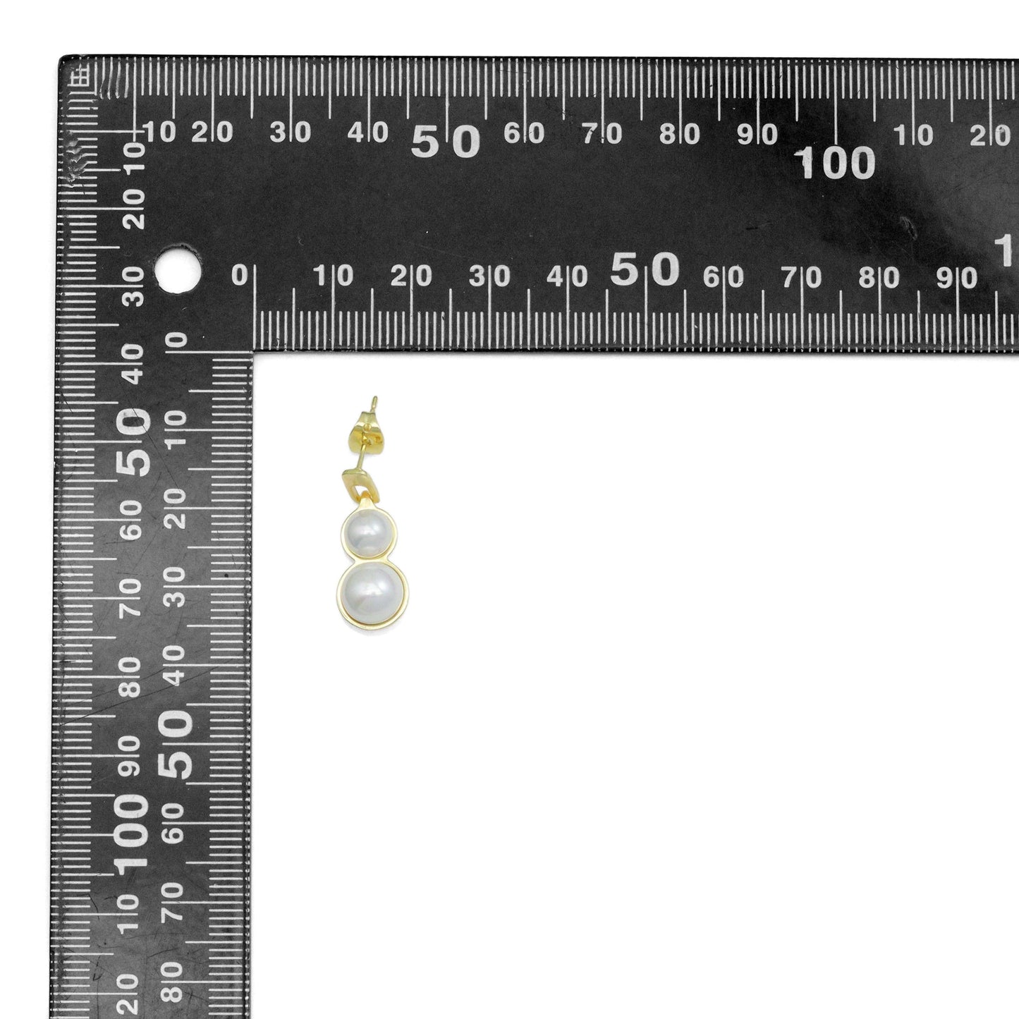 Double Pearl Stud Earrings, Sku#ZX231