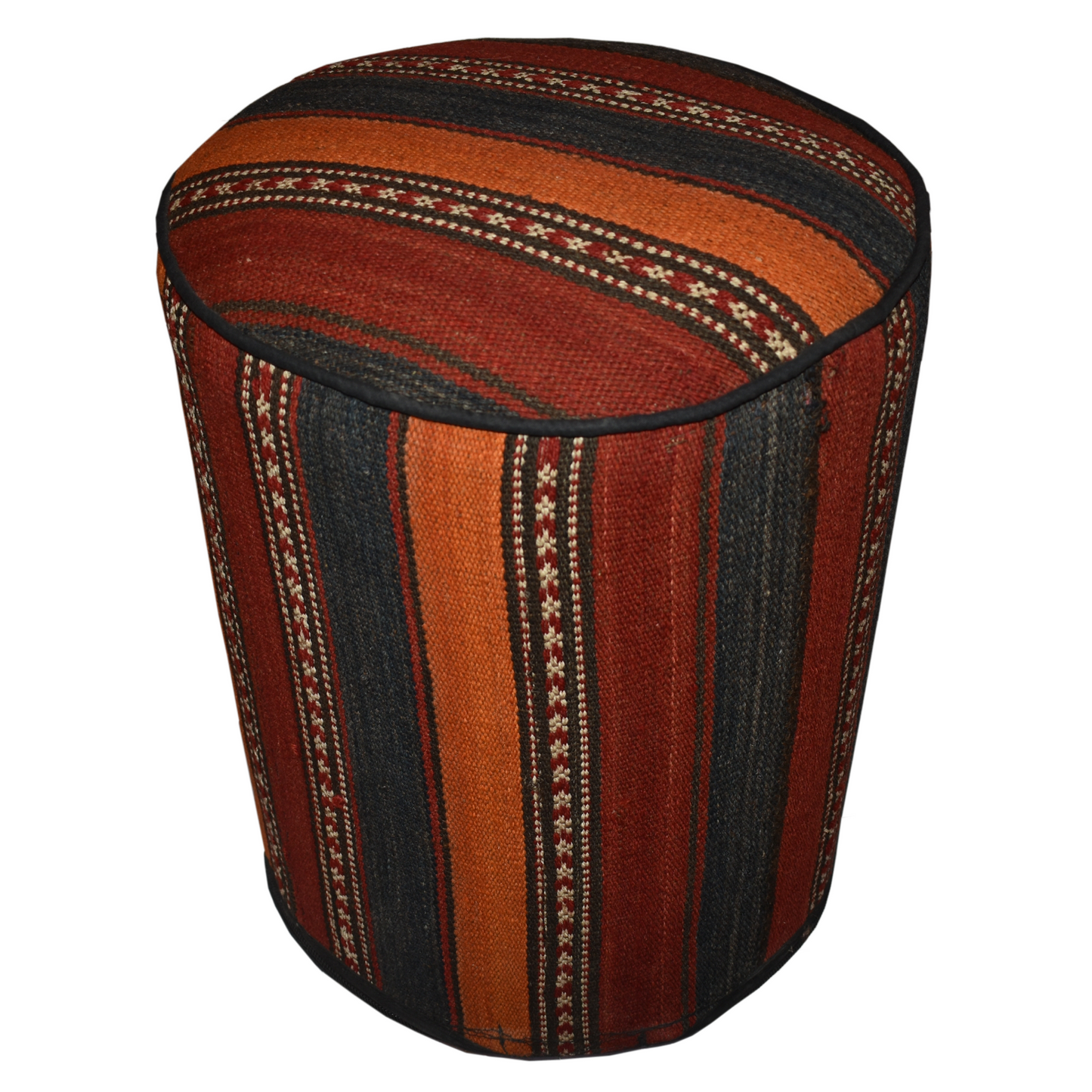One of a Kind Kilim Rug Pouf Ottoman foot stool - #57