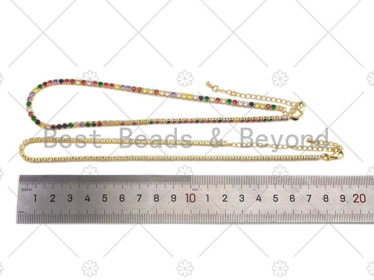 Rainbow/Clear Tennis chain, LD54