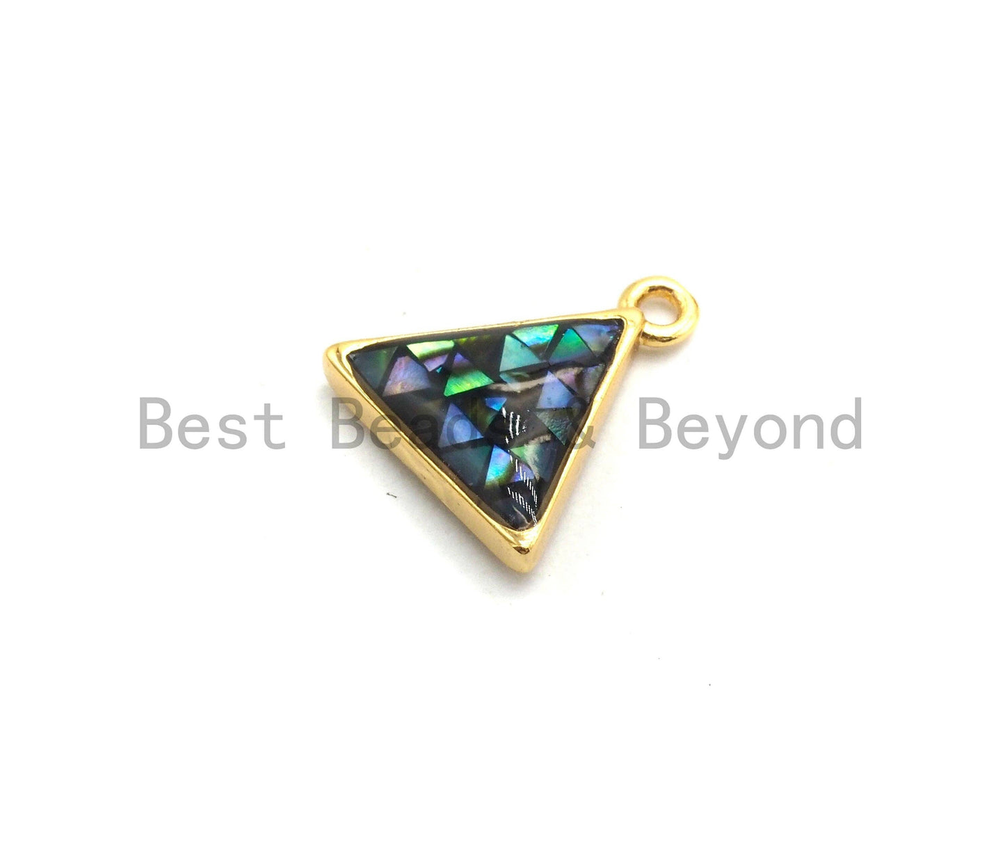 100% Natural Abalone Shell Triangle Shape Pendant/Charm, Abalone Jewelry, Shell Jewelry, Beach Jewelry,  11x12mm,SKU#Z310