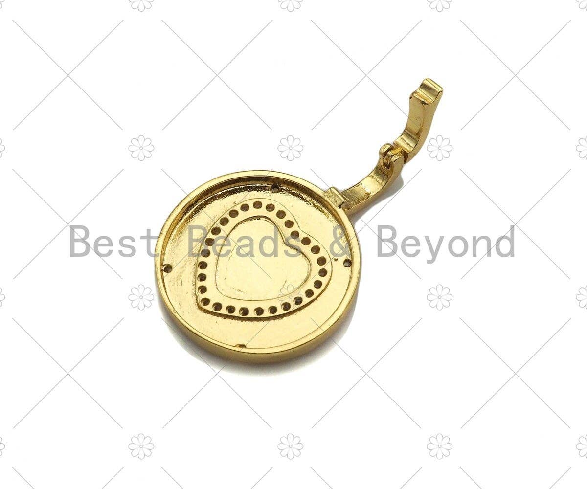 Enamel heart click on charm pendant, enamel heart, Sku#L471